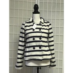 Nautica Girls Striped Fleece Pea Coat